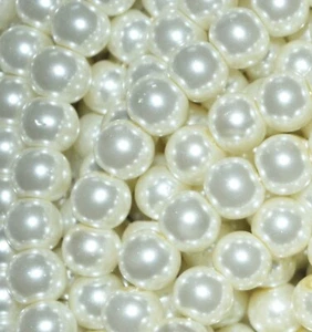 Ein Saiten Von 75 CM Schwarz, Weiß, Creme Rund Glas Perle 4, 6, 8, 10 MM - Bild 1 von 6