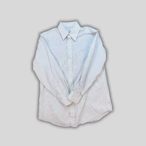 Brooks Brothers Regent manga larga abotonada para hombre 16/33 blanco pequeño a cuadros - Imagen 1 de 5