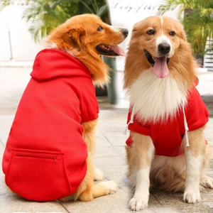 Dog Puppy Coat Winter Bodywarmer Fleece Sweatshirt Hoodie Hooded Soft Warm Cosy - Picture 1 of 16