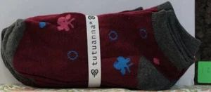 TutuAnna Women's Low Cut Socks--5 Pack #12 Burgundy w Blue & Pink Free S&H - Imagen 1 de 1
