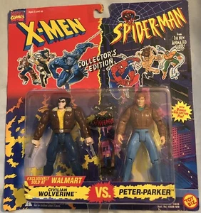 Toy Biz 1994 Marvel Spider-Man X-Men Wolverine Peter Parker Figure 2 pack - Picture 1 of 2