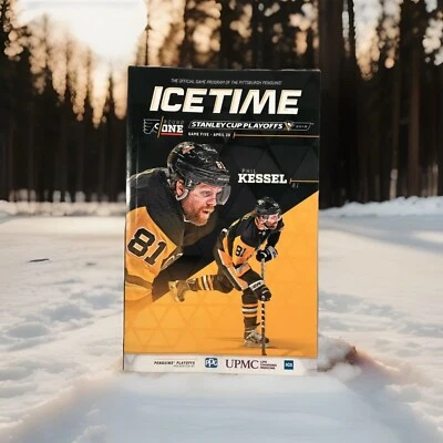 Stanley Cup Playoffs Icetime Program 4/20/18 Pittsburgh Penguins NHL PPG Paints - Image 1 of 4