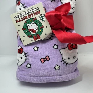 Hello Kitty Purple Christmas Hand Towels 2 Pack - NEW - Picture 1 of 2