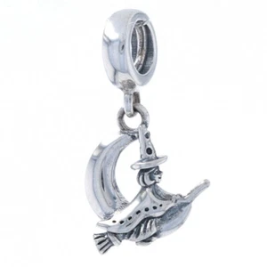 New Chamilia Over the Moon Witch Dangle Charm Sterling Silver 2010-3220 Bead - Picture 1 of 8