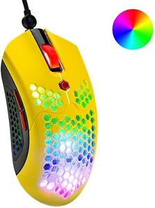 Wired Gaming Mouse With Honeycomb Shell RGB Backlit Mice Programmable For PC PS4