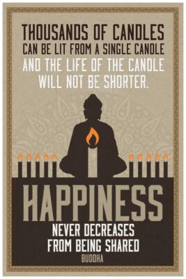 Thousands of Candles Happiness Buddha Famous Art Print Poster 12x18 - Image 1 of 3
