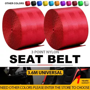 2x 3.6M cinturón de seguridad correas de poliéster asiento regazo retráctil nylon correa de seguridad rojo - Imagen 1 de 12