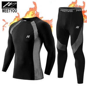 Men's Thermal Underwear Set Winter Warm Long Johns Shirts Tops & Bottom Suit Ski - Picture 1 of 10