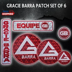 Gracie Barra BJJ Patch Set – RED High Quality Embroidered GB Jiu Jitsu - Picture 1 of 9