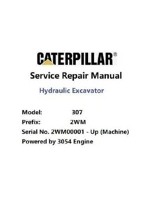 Reparaturanleitung für Caterpillar Cat 307 (2WM, 3054 Motor) Hydraulikbagger. - Bild 1 von 1