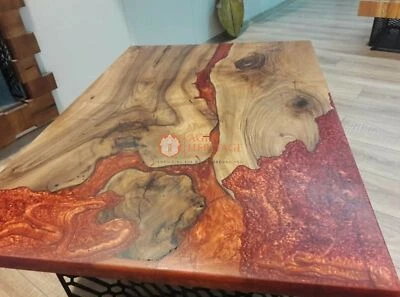 Special order for Yannick Epoxy Red Resin Acacia Dining Room Table Hallway Decor - Image 1 of 3