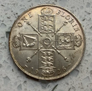 1926 Florin/ Two Shillings George V. Not Modified Effigy. Light Attractive Tone - Picture 1 of 2