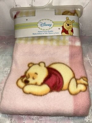 MANTA DISNEY WINNIE POOH DORMIR ROSA LECHÓN SUAVE POLAR NIÑA NUEVA ENVOLTURA Foto 1 de 4