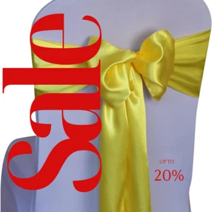 SATIN - Chair Sashes Bows for Wedding Reception Event Banquets Chair Decoration, - Picture 1 of 2