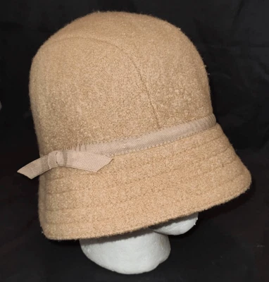 Sombrero de cubo Betmar Betmar New York tostado 100 % lana lazo vintage Foto 1 de 4