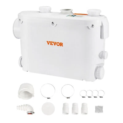 VEVOR Pompa Trituratore per Bagno Lavabo 500W Prevalenza Max.8m Portata 6600L/h