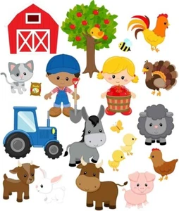 24 pcs Farm Felt Figures for Flannel Boards Play Story Time Interactive for Kids - Picture 1 of 3