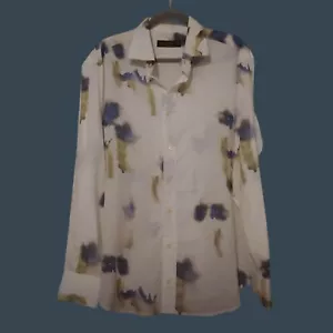 Etro Italy Womens L-Sleeve Button Shirt Water Color Career Artsy IT 44 - Picture 1 of 7