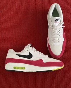 Nike Air Max 1 White Black Volt Rush Pink Mens Size 13 - Foto 1 di 10