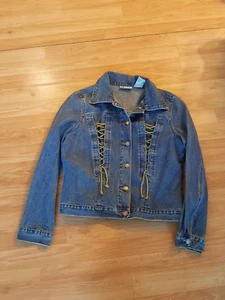 Faded Glory Blue Denim Button Down Jeansjacke Damen Größe Large - Bild 1 von 9