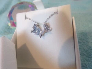 Nuevo en caja Collar Mariposa Swarovski IDYLIA LILIA Azul #5636421 Rodio Pltd SWRT - Imagen 1 de 5