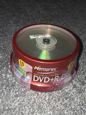Memorex Double Layer DVD+R DL 15 pack 8.5 GB 240 Min 2.4x Blank DVDs - Sealed - Image 1 of 4