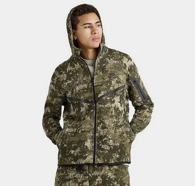 Nike Men's Tech Fleece Windrunner Hoodie Green Camo HV5055-276 NWT $145 Multi Sz - Image 1 of 4
