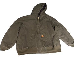 Vintage Carhartt J130 MOS Quilted Hooded Jacket Moss Green Full Zip Mens 3XL - Bild 1 von 11