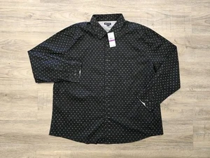 Camisa Haggar Clothing Para Hombre XXL Negra Patrón Geométrico Abotonada Manga Larga  - Imagen 1 de 17