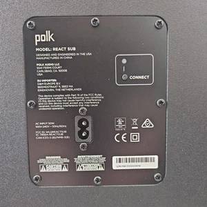Polk React 7" Wireless Subwoofer - Designed to Add Deep, React Soundbar 100W - Picture 1 of 5