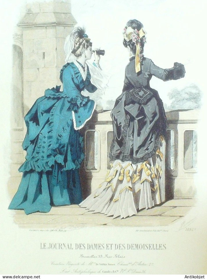 Gravure Mode J.Dames & Demoiselles 1866 # 1092 (Old Fashion plate) - Photo 1/1