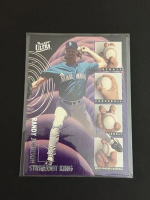 1995 Fleer Ultra Baseball Strikeout King Randy Johnson Seattle Mariners Card #3 - Image 1 of 2