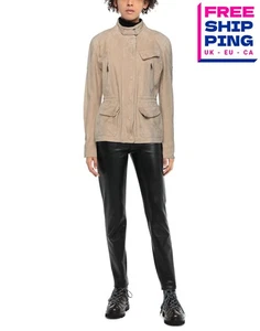 RRP €1500 MATCHLESS Scarlet Suede Leather Racer Jacket Size L Made in Italy - Picture 1 of 5