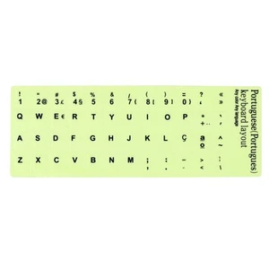 Portuguese Keyboard Stickers Glow in the Dark, Keyboard Cover, Black - Picture 1 of 6
