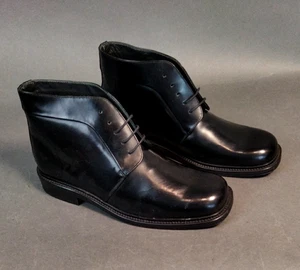 John White Men's Boots - Black Leather UK 8 EU 42 Lace-Up Ankle Boot AL/JE - Picture 1 of 19