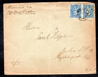 CHILE, SOBRE, PAREJA COLONES RULETEADOS, DESTINO ALEMANIA    #SEPT4-240 - Image 1 of 2