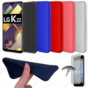 Funda LG K22 + PROTECTOR CRISTAL TEMPLADO Opcional Gel TPU Mate - Imagen 1 de 1