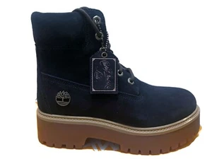 Timberland Womens Stone Street 6 Inch Lace Premium Waterproof Boots Blue Suede - Picture 1 of 4