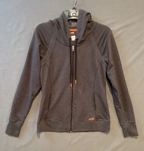 Avia Fleece Jacket Womens Medium Gray Hooded Full Zip Running Gym Activewear - Picture 1 of 9