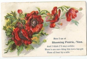 Blooming Prairie, MN Minnesota 1910 Postkarte, Grüße vom Typ - Bild 1 von 3