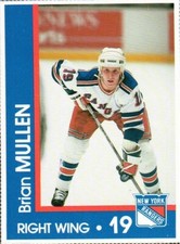 Brian Mullen 1989-90 New York Rangers Marine Midland Bank