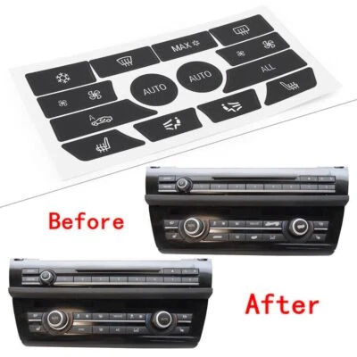AC Climate Button Stickers Decals Repair For BMW 5 Series 520i 528i 535i 2009-15 - Image 1 of 4