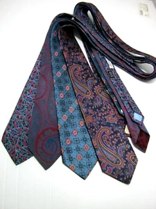 4 X CRAVATTE SETA SILK VINTAGE 80 VALENTINO YVES SAINT LAURENT ARPEGE DA PONTE - Picture 1 of 2