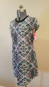 Neu mit Etikett Kleid, angeschnittene Ärmel, mehrfarbig, Größe L, Neon, Aztekenmuster - Bild 1 von 10