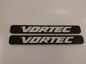 Vortec Emblems Badges Black/White **PAIR** Matte Blk - Picture 1 of 3