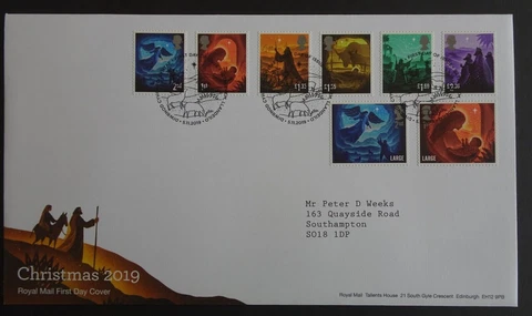 2019 Christmas  First Day Cover with Bethleham Hand stamp postmark Cover