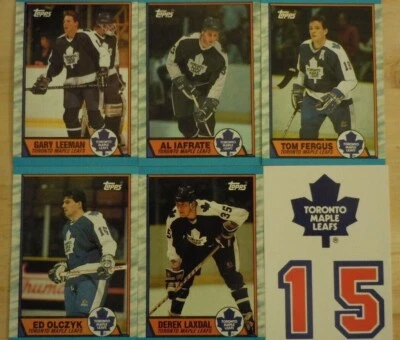 TORONTO MAPLE LEAFS ~ 1989-90 Topps TEAM SET ~ 6 Hockey Cards ~ LEEMAN & INSERT - Image 1 of 2