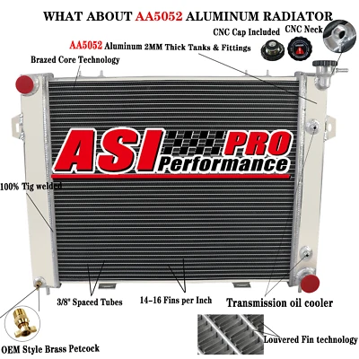 Aluminum Radiator Fit 1993-1997 1995 Jeep Grand Cherokee 1993 Wagoneer 5.2L V8 Foto 1 de 4