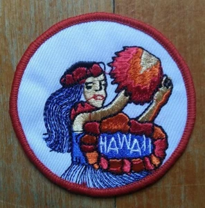 HAWAII Souvenir Travel Patch - Embroidered Sew On - Hula Dancer - Picture 1 of 6