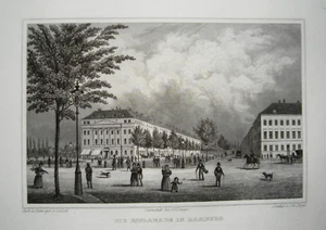 Hamburg Esplanade seltener echter alter Stahlstich 1843 - Picture 1 of 1